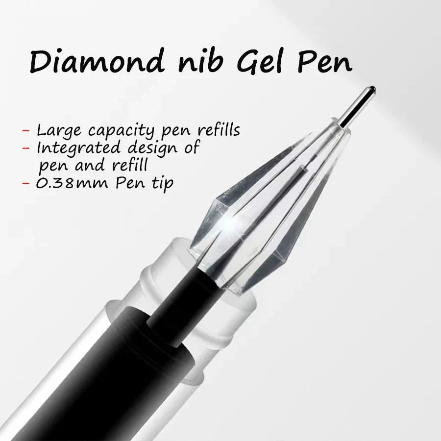 3pcs/mix Diamond tip Gel Pen Fine 0.38mm