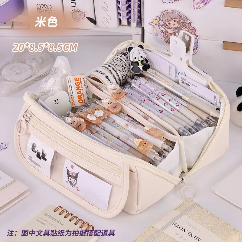 Large Capacity Pencil Case with Zipper