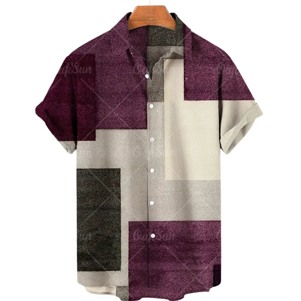Men's Hawaiian Shirts Men's Short Sleeved Vintage Shirt