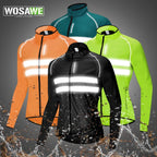 WOSAWE Men Cycling Windbreaker MTB Bicycle Long Sleeve Coat Water Resistant Outdoor Sport Jersey