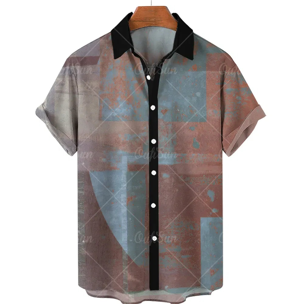 Men's Hawaiian Shirts Men's Short Sleeved Vintage Shirt