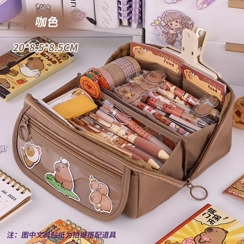 Large Capacity Pencil Case with Zipper