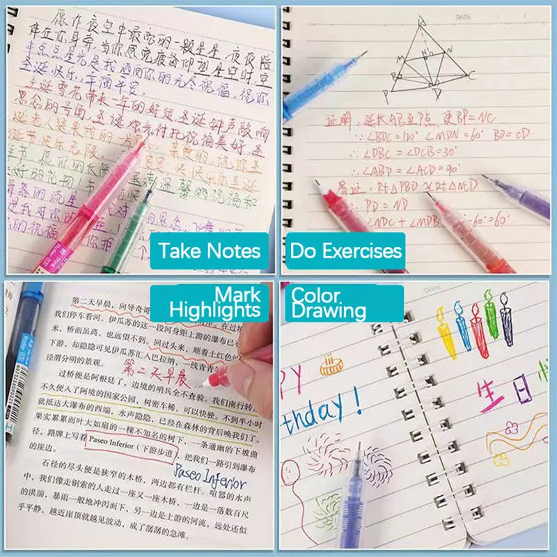 10Pcs High Quality Needle Type Gel Pens