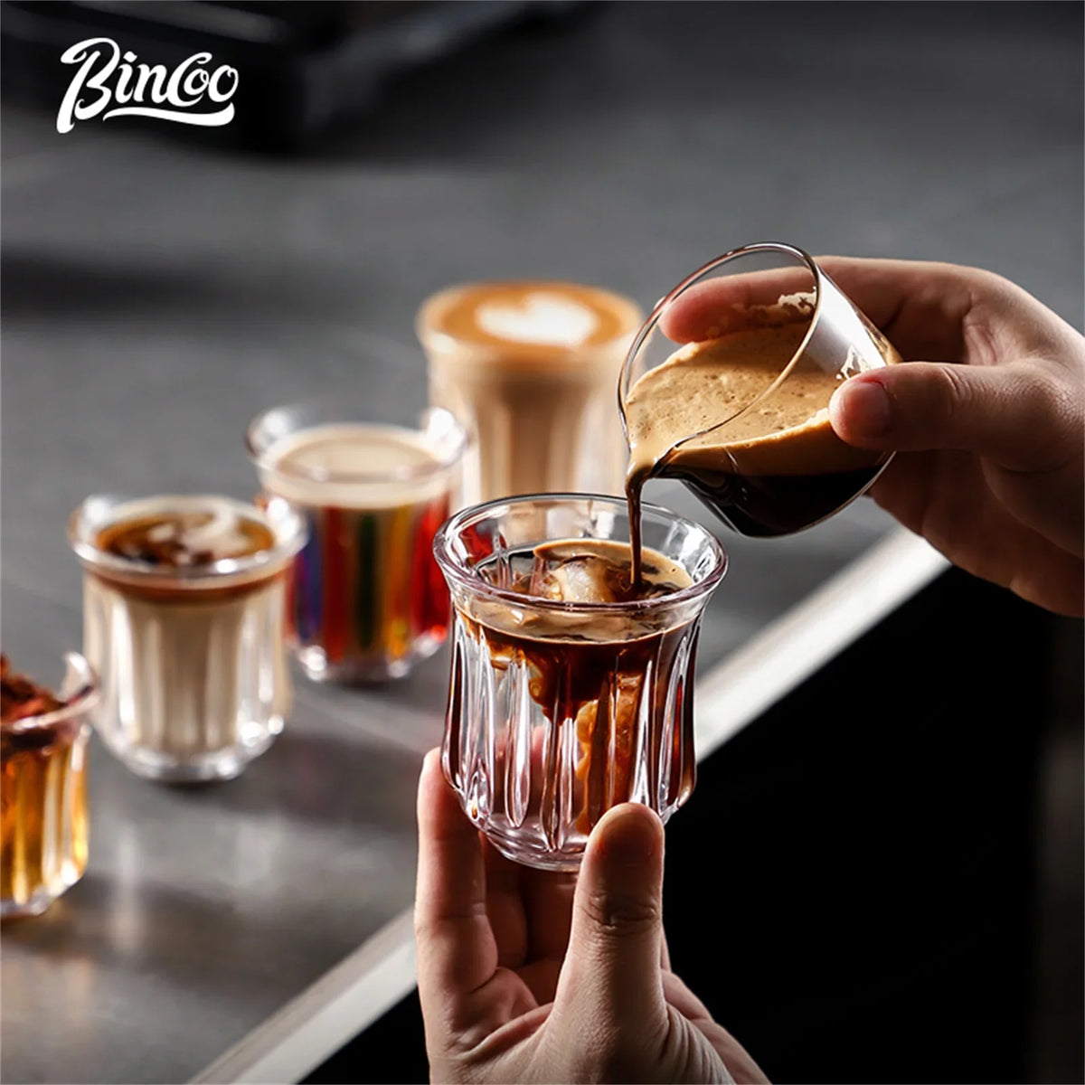 BINCOO 90ml-400ml Glass Coffee Cup Drinking Glasses
