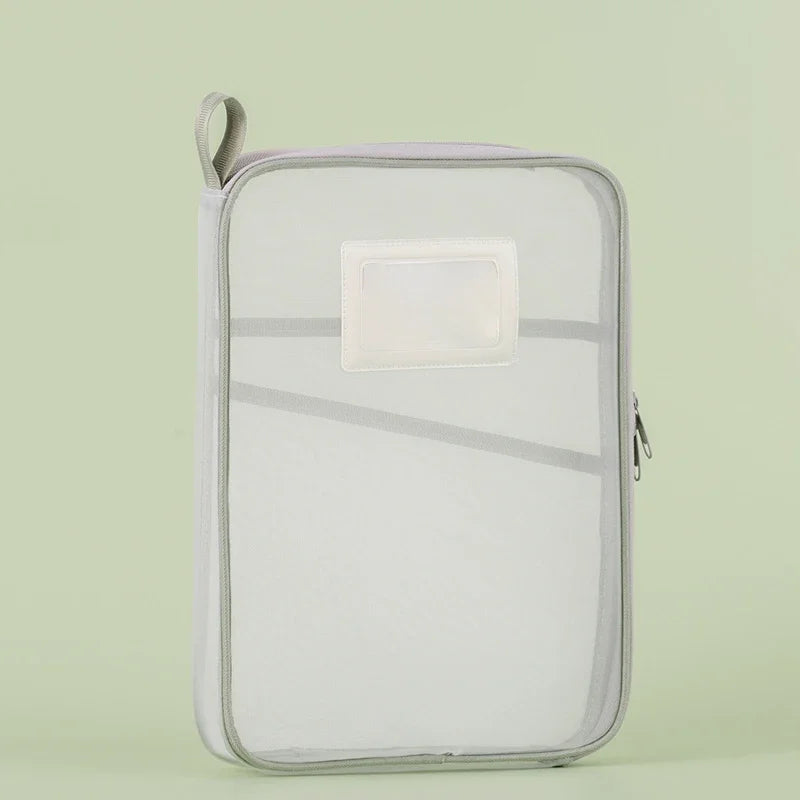 A4 Stationery Storage Bag Double-layer Mesh Zipper Bag