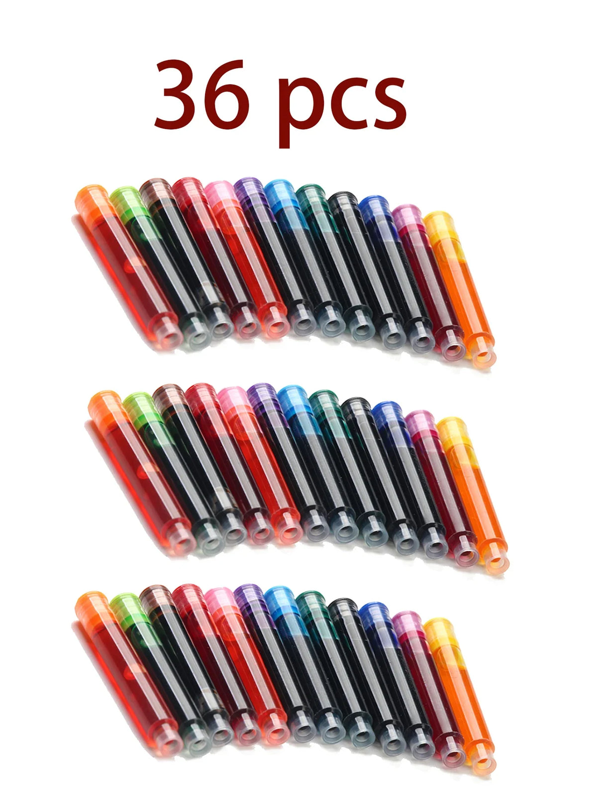 12-60PCS/Set Colourful Ink Sac Fountain Pen