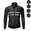 WOSAWE Men Cycling Windbreaker MTB Bicycle Long Sleeve Coat Water Resistant Outdoor Sport Jersey