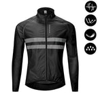 WOSAWE Men Cycling Windbreaker MTB Bicycle Long Sleeve Coat Water Resistant Outdoor Sport Jersey