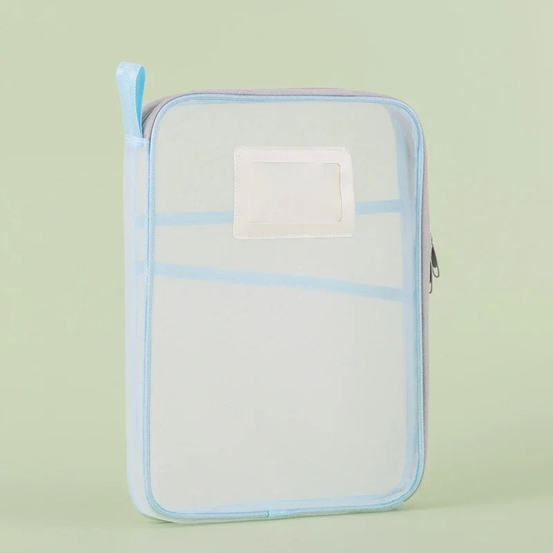 A4 Stationery Storage Bag Double-layer Mesh Zipper Bag