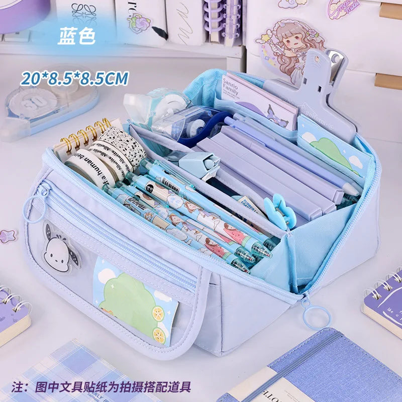 Large Capacity Pencil Case with Zipper