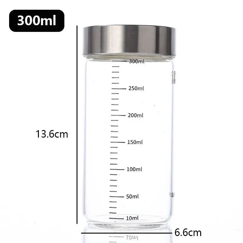 100-500ml Glass Bottle with Scale High Borosilicate Heat-resistant Glass