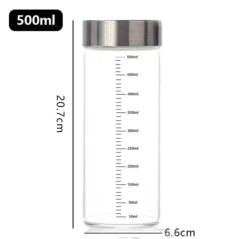 100-500ml Glass Bottle with Scale High Borosilicate Heat-resistant Glass