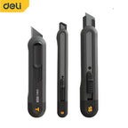 Deli Black Sk2 Blade 3 Styles High Quality Tool Push Button Self-Locking Paper Cutting Utility Knife