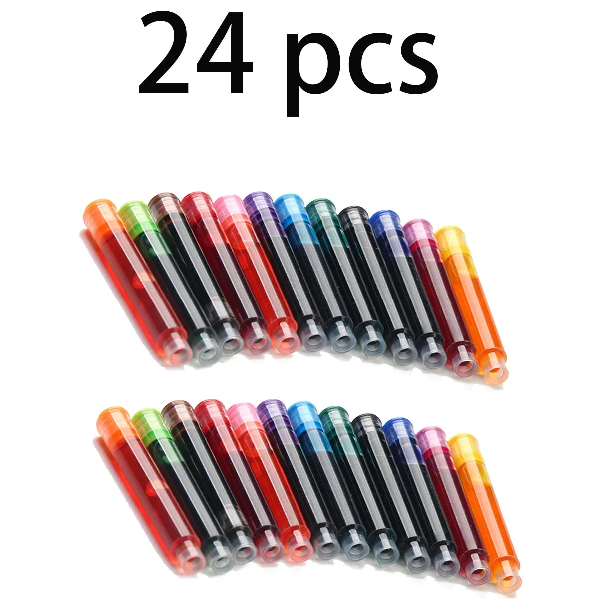 12-60PCS/Set Colourful Ink Sac Fountain Pen