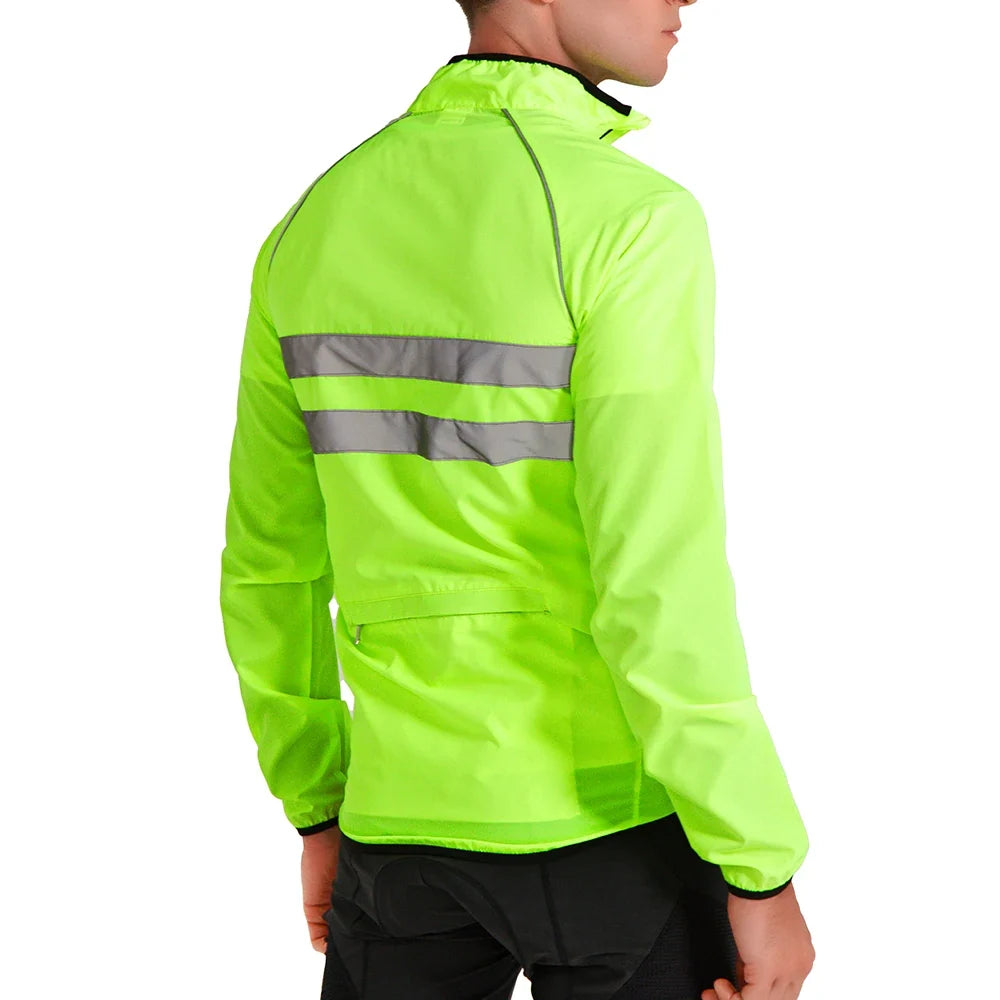WOSAWE Men Cycling Windbreaker MTB Bicycle Long Sleeve Coat Water Resistant Outdoor Sport Jersey