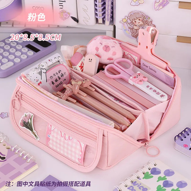 Large Capacity Pencil Case with Zipper