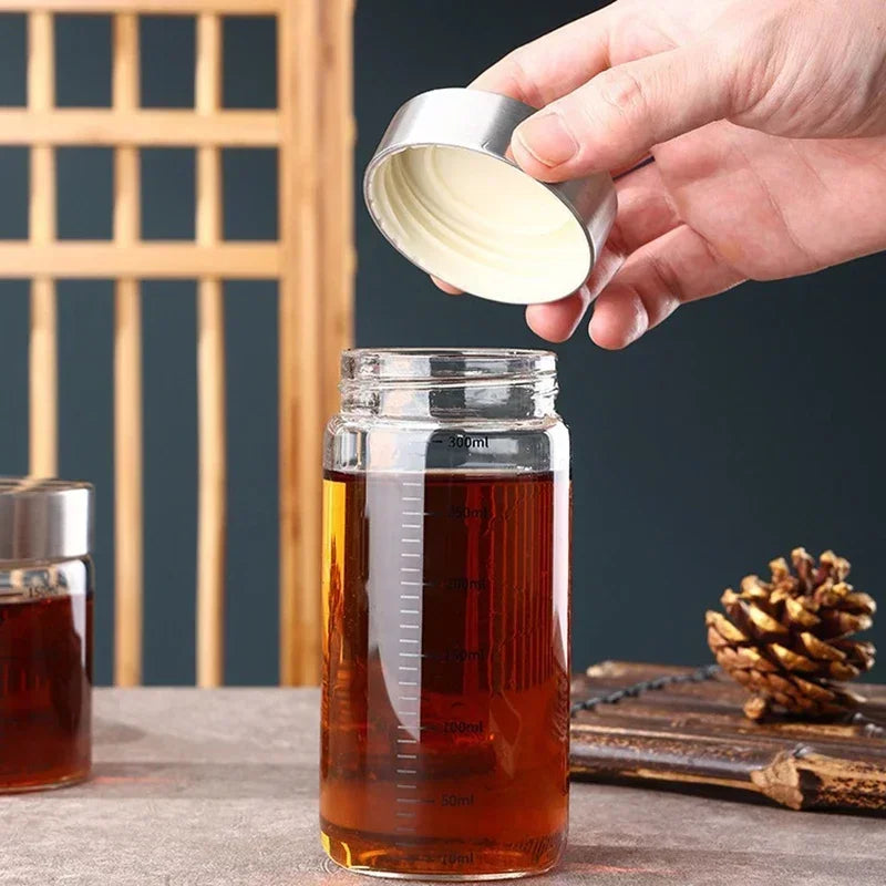 100-500ml Glass Bottle with Scale High Borosilicate Heat-resistant Glass