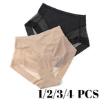1/2/3/4 Pcs Womens Slimming Panties High Waist Tummy Control Briefs Female