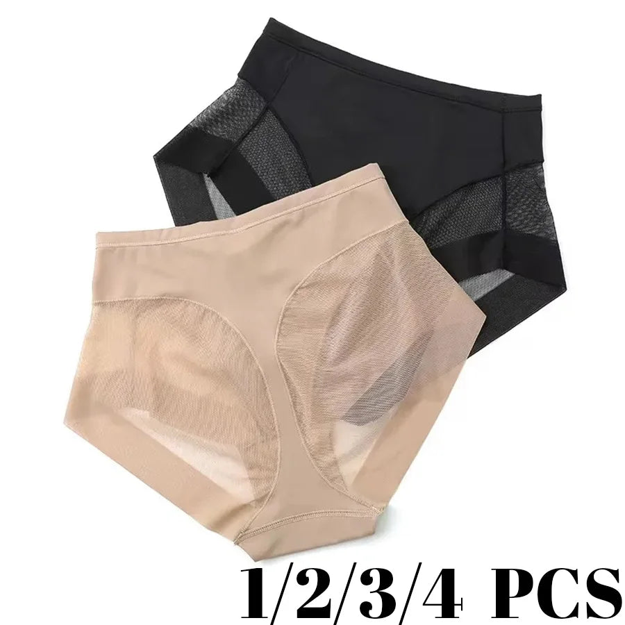 1/2/3/4 Pcs Womens Slimming Panties High Waist Tummy Control Briefs Female