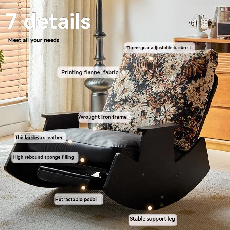 Solid wood retro rocking chair,