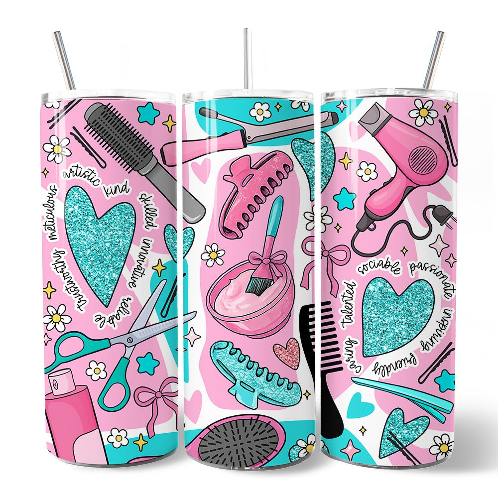 Hair Stylist Beauty Tools Pattern 20oz Personalized Tumbler