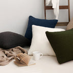 18"x18" Teddy Faux Fluffy Solid Color FULL set of Throw Pillow (With  Insert)