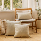 18"x18" Teddy Faux Fluffy Solid Color FULL set of Throw Pillow (With  Insert)