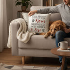 Dog House Decor | Dog Pillow Cover - Cozy Throw Pillow with Paw Print Design