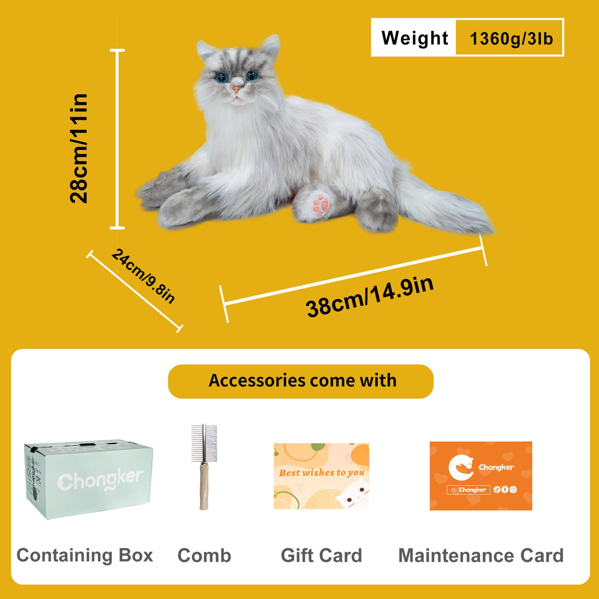 3lbs Tracy Weighted  –Relaxing Cat Toy Comfort Calming Plush