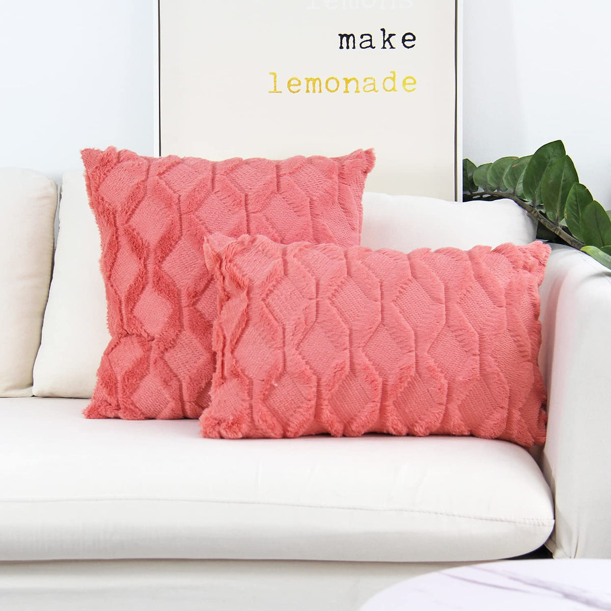 Pack of 2 bundle One 18"x18" with a matching color of one 12"x20" Square and rectangle combo set