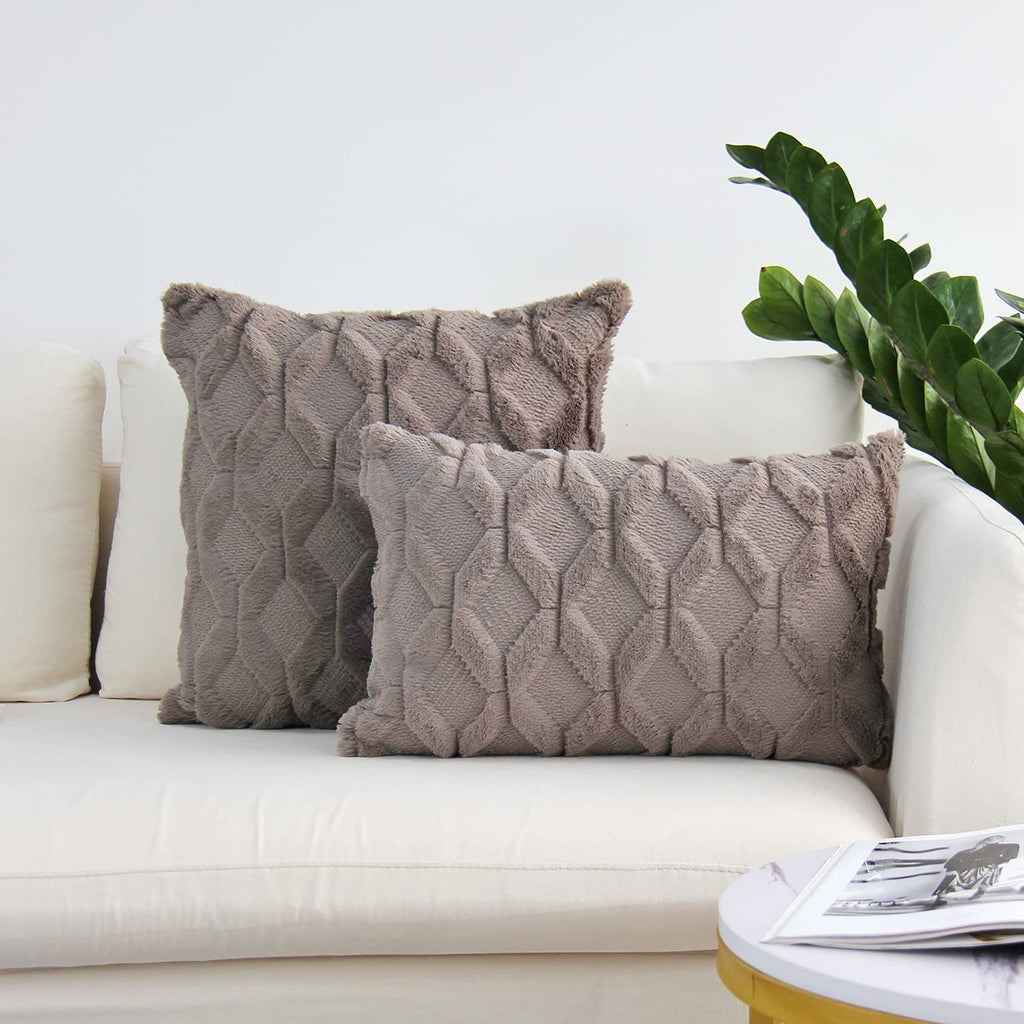 Pack of 2 bundle One 18"x18" with a matching color of one 12"x20" Square and rectangle combo set