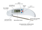 Digital Foldable Thermometer Food BBQ Meat
