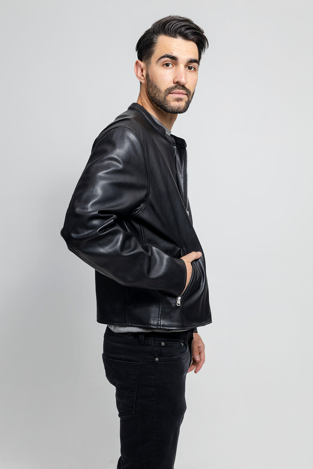 Dillon Men's Faux Leather Scooter Jacket