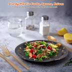 201PCS Black Gold Birthday Party Supplies For 25 Guests Happy Birthday Disposable Dinnerware Set