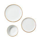 18 PCS Dinnerware Set Ceramic Plates and Bowls Sets Service for 6 White