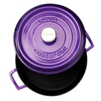 Lava Purple Cast Iron Multi-Purpose Cookware - 11 Inch Round Enamel Coated Pot