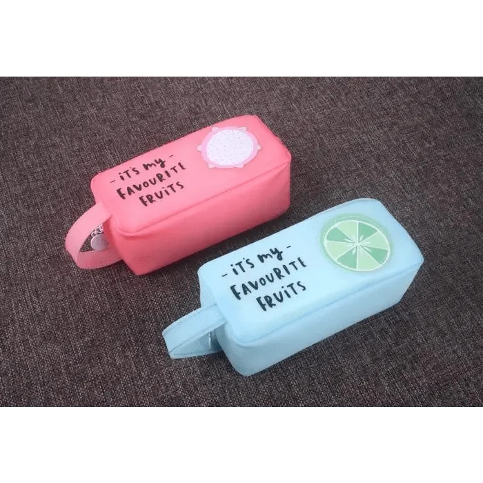 Fruit Pattern Pencil Case Large Capacity Candy Colors