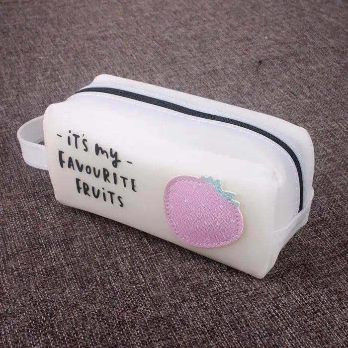 Fruit Pattern Pencil Case Large Capacity Candy Colors