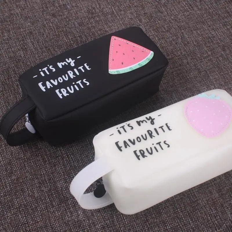 Fruit Pattern Pencil Case Large Capacity Candy Colors
