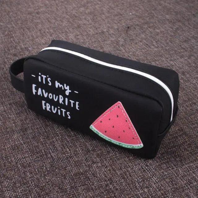 Fruit Pattern Pencil Case Large Capacity Candy Colors