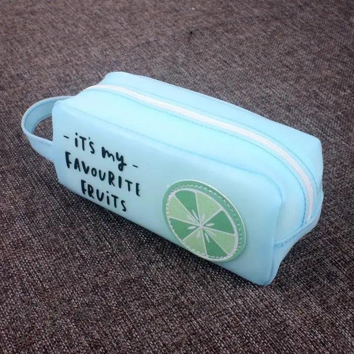 Fruit Pattern Pencil Case Large Capacity Candy Colors