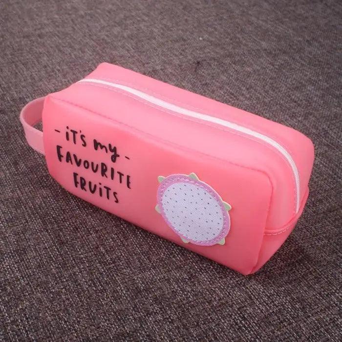 Fruit Pattern Pencil Case Large Capacity Candy Colors
