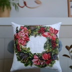 Vibhsa Christmas Wreath Decorative Throw Pillow 20" x 20"