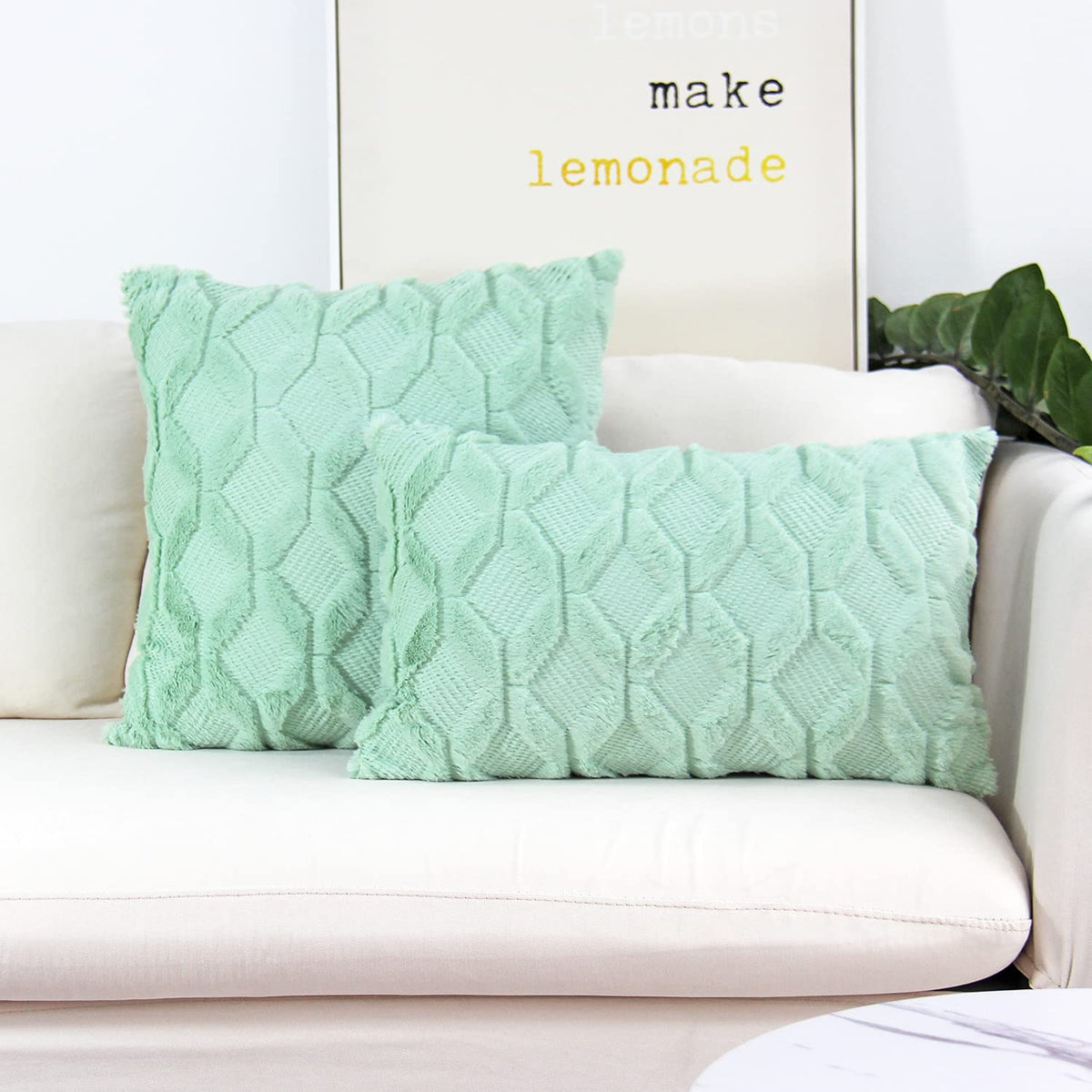 Pack of 2 bundle One 18"x18" with a matching color of one 12"x20" Square and rectangle combo set