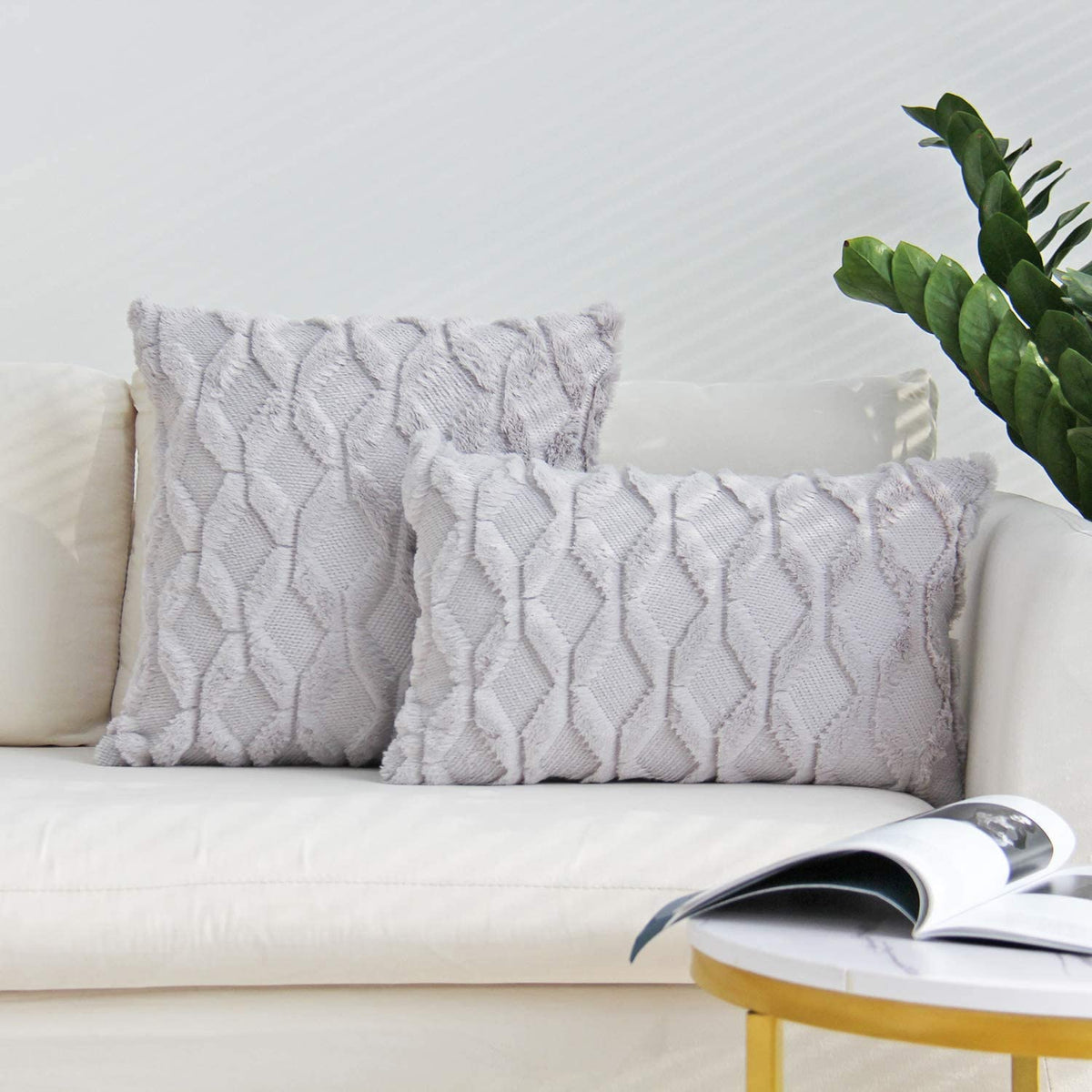 Pack of 2 bundle One 18"x18" with a matching color of one 12"x20" Square and rectangle combo set