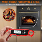 Instant Read Meat Thermometer Upgraded Instant Read Meat Thermometer 2-in-1 Ultra Fast Digital Meat Thermometer for Cooking Oven Safe Food Thermometer Waterproof Ultra Fast Digital Food Water Milk Thermometer for Outdoor Cooking BBQ and Kitchen