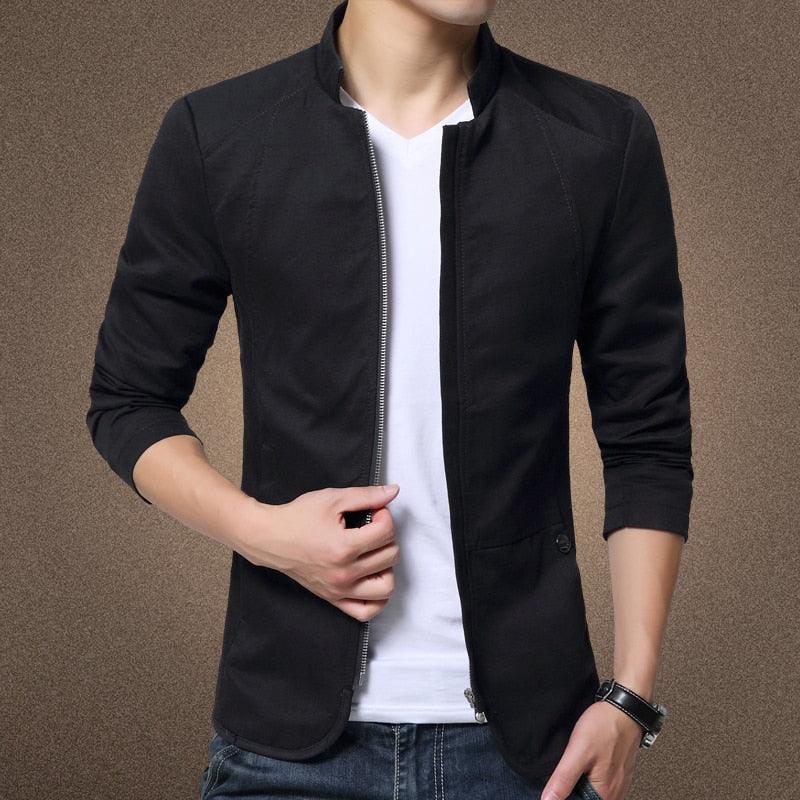 Luxury Black Mens  Slim Fit Business Casual Male Jackets