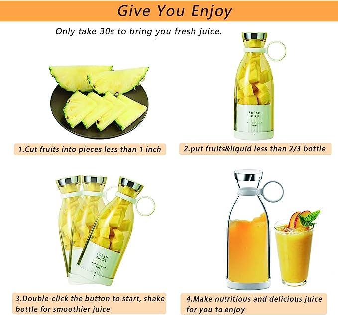 Portable White Blender Powered Blender Electric Juicer