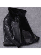 Men's Black Sheepskin Shearling Winter Jacket