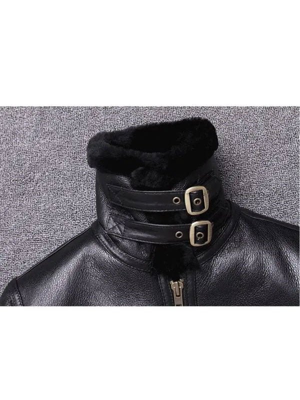 Men's Black Sheepskin Shearling Winter Jacket